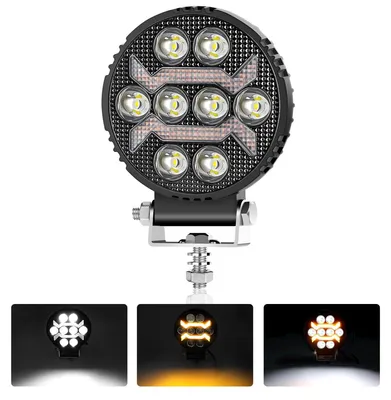 Zdjęcie produktu dla Uniwersalna, wydajna lampa LED / reflektor halogenowy z białym światłem i żółtym światłem do jazdy dziennej (DRL), 1500 lm dla L