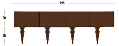 Imagen del producto de BR01MA Borde artificial – valla decorativa BORDURE, 795 x 185 mm, color marrón