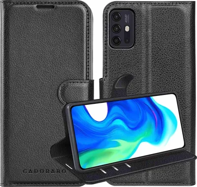 Immagine prodotto di Cadorabo cover per Motorola MOTO G10 / G30 in PHANTOM BLACK cover protettiva con chiusura magnetica, funzione stand e slot per carte di credito flip case cover custodia per cellulare flap cover book case