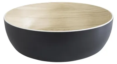 Produktbild von APS 84935 Schale FRIDA, Melamin, Ø 30 cm, Höhe 9,5 cm, schwarz/Holzoptik