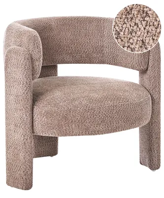 Produktbild von BELIANI Gemütlicher Sessel in Taupe mit Chenille-Bezug Moderner Bequemer Sitz Geschwungene Rückenlehne Skandinavischer Stil