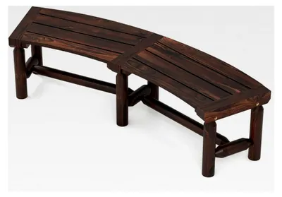 Produktbild von Wetterfeste Gartenbank aus Holz, Sitzbank für 2 bis 3 Personen, Parkbank aus massivem karbonisiertem Holz, belastbar bis 325 kg, gebogene Balkonbank 139 x 36 x 41 cm