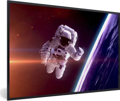 Produktbild von MuchoWow® Gerahmtes Poster Weltraum - NASA - Erde - Jungen - Kinder - Kinder 60x40 cm - Poster mit Schwarzem Bilderrahmen Wandposter Rahmen Foto Bilder - Printing - Wanddeko Schlafzimmer