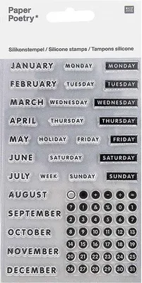 Produktbild von Silikonstempel, Bullet Diary, Kalender, Druckschrift