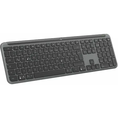 Produktbild von Logitech Signature Slim K950, Volle Größe (100%), Kabellos, RF Wireless + Bluetooth, Scherenschalter, QWERTZ, Weiß