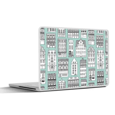Produktbild von MuchoWow® Laptop Aufkleber Sticker Cover Muster - Haus - Skyline 30x22 cm - Laptop-Sticker