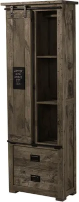 Image de MASSIVMOEBEL24 | Armoire 70x35 Manguier laqué Gris RAILWAY #284