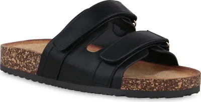 Produktbild von VAN HILL Damen Pantoletten Sandalen Bequeme Profil-Sohle Schuhe 841661, Farbe: Schwarz, Größe: 38