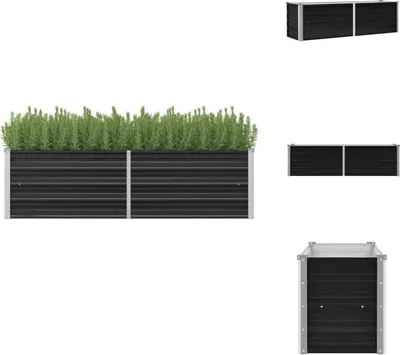 Immagine prodotto di vidaXL Letto da giardino rialzato antracite 160 x 40 x 45 cm Acciaio zincato - Vasi e fioriere