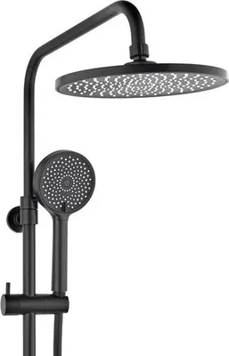 Produktbild von SAT Rain Duschsystem mit Thermostatarmatur ø 23 cm, schwarz