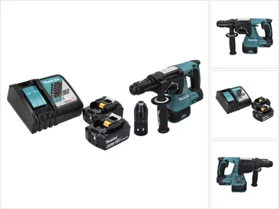 Produktbild von Makita DHR 243 RG Akku Bohrhammer 18 V SDS plus Brushless + 2x Akku 6,0 Ah + Ladegerät