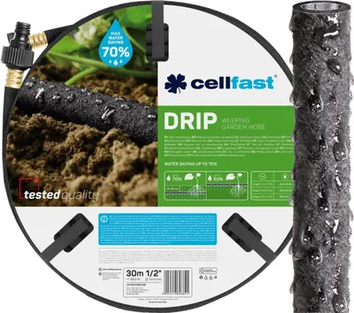 Zdjęcie produktu dla CellFast Wąż Nawadniający Drip 30m 1/2" Kroplujący Pocący Ogród