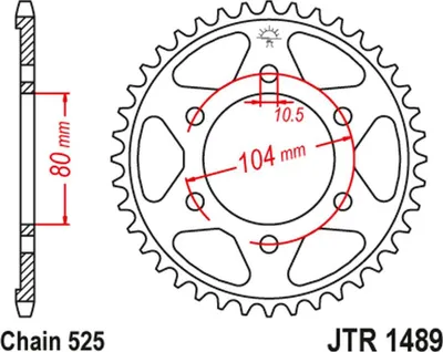 Obrázek produktu pro JT Sprocket 40T 525 BLK JTR1489.40ZBK