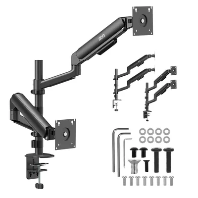 Productafbeelding van Ergo monitorbeugel/ophanging voor 2 monitoren, gasveer, 17"-32", 1-10 kg, matzwart, model ER-692 B