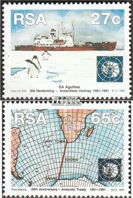 Produktbild von Briefmarken Südafrika 1991 Mi 829-830 (kompl.Ausg.) gestempelt Antarktisvertrag