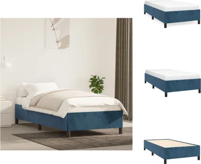 Immagine prodotto di vidaXL Struttura letto blu scuro 100x200 cm in velluto - Letti e strutture letto