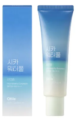 Obrázek produktu pro Ottie, Cica Waterful, hydratační, s UV ochranou, opalovací krém, pro obličej, SPF 50+, 50 ml
