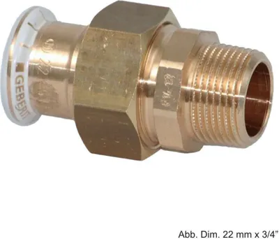Produktbild von Geberit Mapress Rotguss Verschraubung AG, flachdichtend, 15mm x 3/4"