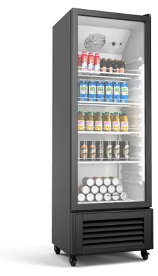 Produktbild von Klarstein GrandCooler 270L Getränkekühlschrank - Doppelt Verglaste Tür, LED-Beleuchtung, Mechanischer Thermostat, 0 °C bis 10 °C, 4 Räder,