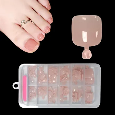 Produktbild von Künstliche Fußnägel French Tips Full Cover 120 Stück Nude Pink 12 Größen