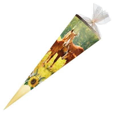 Produktbild von Nestler Schultüte Fohlenweide eckig mit Tüllverschluss 85cm