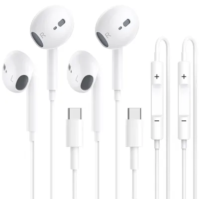 Produktbild von Kopfhörer mit Kabel USB C für iPhone 17 16 15, 2Pack In Ear Kabelkopfhörer
