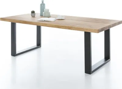 Produktbild von Esstisch Tisch Klara 200x100cm Eiche geölt  U-Profil Schwarz