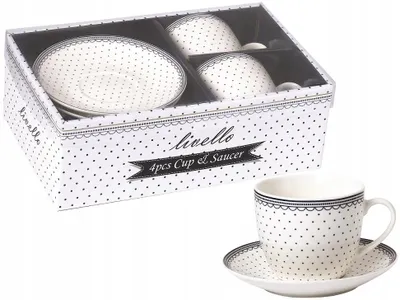 Produktbild von Livello Keramik Tassen Set mit Untertassen 250ml 2 Stück