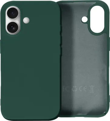Produktbild von Avizar, Halbsteife Soft Touch Silikon Handyhülle für iPhone 16, Dunkelgrün