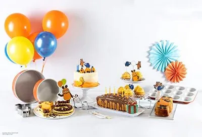 Immagine prodotto di Teglia Dr. Oetker Ø 26 DieMaus, teglia rotonda, tortiera di alta qualità in lamiera d'acciaio, teglia con rivestimento antiaderente rinforzato in Vetroceramica (colore: arancio topo/crema)