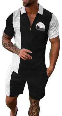 Produktbild von Solidchoice – Herren-Poloshirt und Shorts-Set für den Sommer – Bequeme Freizeitkleidung für den Urlaub