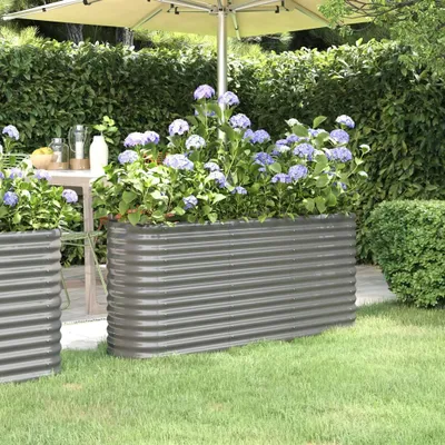 Produktbild von "2026 Promotion" Hochbeet - Pflanzkasten - Verzinkter Stahl 152x40x68 cm - Grau - Beete CC10053