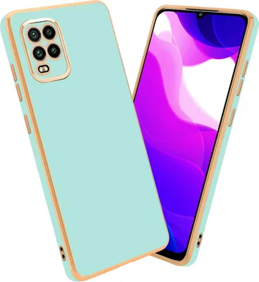 Produktbild von Cadorabo Schutzhülle für Xiaomi Mi 10 LITE in Glossy Mint Grün - Gold Hülle flexibles TPU Silikon Cover Kameraschutz