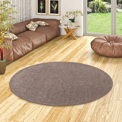 Produktbild von Teppich Hochflor Shaggy Cottage Taupe Rund, Größe:400 cm Rund