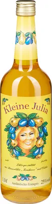 A bottle of liqueur with a decorative label.