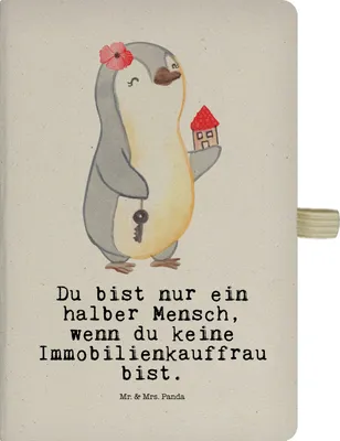Produktbild von Mr. & Mrs. Panda Kladde Immobilienkauffrau Herz - Transparent - Geschenk, Witzig, notizbuch, Lustig, Jubiläum, Spruch, Skizzenbuch, Ausbildung, Adressbuch, Journal