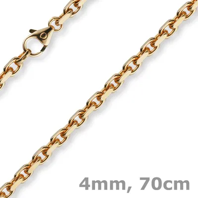 Produktbild von 4mm Kette Collier Ankerkette Halskette aus 585 Gold Rotgold massiv 70cm