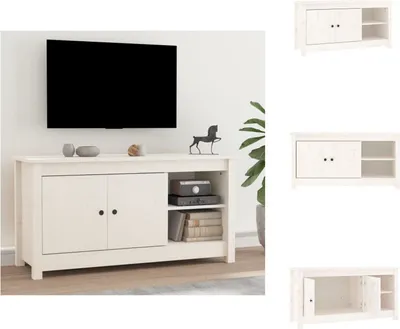 Immagine prodotto di mobile TV vidaXL bianco 103x36,5x52 cm in legno di pino massiccio - Mobili TV