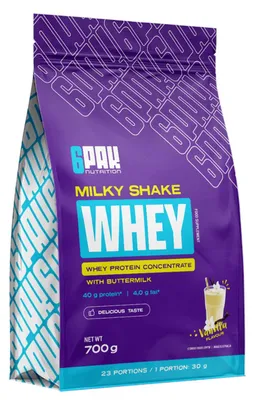Produktbild von 6Pak Nutrition Milky Shake Whey-700g Vanilla