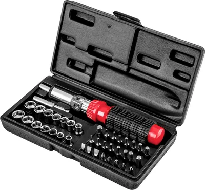Imagen del producto de Juego de 40 puntas y adaptadores para destornilladores, con soporte