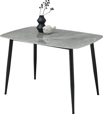 Produktbild von Esstisch >Owen< in Steinoptik, schwarz, Keramik, Metall - 120x77x80cm (BxHxT)