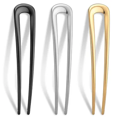 Imagen del producto de Horquillas en forma de U, 3 unidades, para cabello grueso, pinzas francesas para el cabello