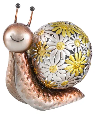 Produktbild von Dehner Dekofigur Schnecke, frostbeständige Gartenfigur, 23 x 25 x 13 cm, Eisen, gelb