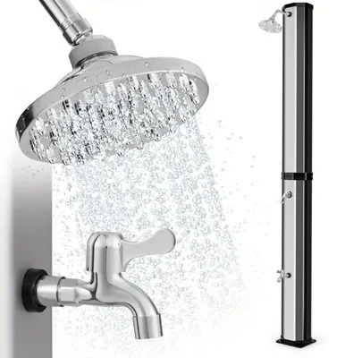 Immagine prodotto di Doccia esterna - Doccia da giardino - Doccia solare - Doccia per piscina - 227 cm di altezza - Acqua calda solare