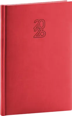 Obrázek produktu pro Notique Týdenní diář Aprint 2026, červený, 15 x 21 cm