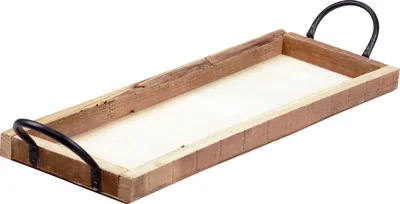 Produktbild von Holztablett Griffe Deko Tablett Vintage Natur 50×19×3cm