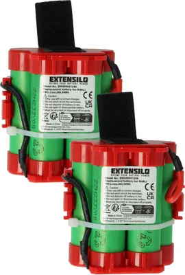 Produktbild von EXTENSILO 2x Akku kompatibel mit Husqvarna Automower 308 2014, 308 2013, 305 2012, 305 2014, 305 2013, 308, 305 2015 Rasenmäher (3000mAh 18V Li-Ion)