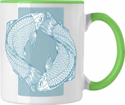 Produktbild von Koi Fisch Tasse Karpfen Japanischer Fisch Zucht Zierfische (Grün)