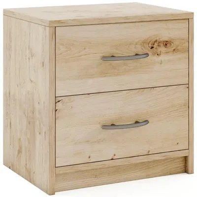 Zdjęcie produktu dla Nocny stolik z dwoma szufladami, model HU10888OK, wymiary: 38,5 x 28 x 39 cm, kolor: dąb