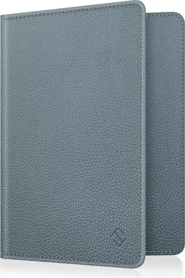 Produktbild von Fintie Reisepass Impfpass Schutzhülle - Premium Kunstleder Reisepasshülle Travel Organizer mit RFID-Blockier für Kreditkarten, Ausweis, Reisedokumente Damen Herren, Blaugrau
